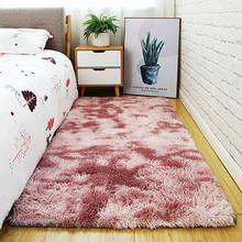 Tapete gradiente com amarração colorida, carpete moderno nórdico para quarto e sala de estar, para crianças engatinhando 2024 - compre barato