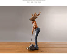 AMERICAN COUNTRY GOLF MR. ELK HOME DECORATION DECORATION RESIN HANDICRAFT WINDOW  CRAFTS STATUE 2024 - buy cheap