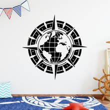 Cartoon Compass The Earth Vinyl Stickers For Home Decor Living Room Bedroom Vinyl Art Decal Home Decoration Wall Decals 2024 - buy cheap