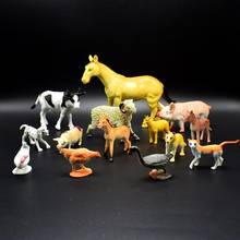 Figuras de animales de granja realistas de PVC, 14 unidades, caballo, oveja, cerdo, pato, Ganso, juguete 2024 - compra barato