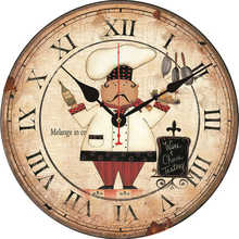 WONZOM-Reloj de pared de madera de 12 pulgadas con números romanos, reloj de pared moderno, silencioso y sin tic-tac, para Chef 2024 - compra barato