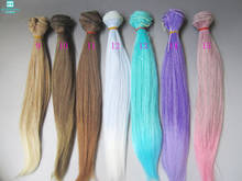 Peluca de cabello liso de color degradado para muñecas, 25cm, 1/3, 1/4, 1/6, BJD, diy para muñecas 2024 - compra barato