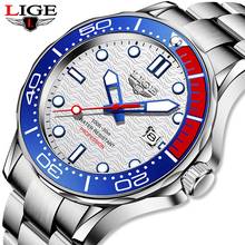 2022 LIGE Top Brand Fashion Diver Watch For Men Waterproof Date Clock Sport Watches Mens Quartz Wristwatch+Box Relogio Masculino 2024 - buy cheap