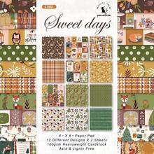 Papel para álbum de recortes DIY sweet day, paquete de 24 hojas, papel para manualidades hechas a mano, almohadilla de fondo 21004 2024 - compra barato