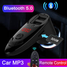 JINSERTA Remote Control Car FM Transmitter Modulator Bluetooth 5.0 Car Kit Auto Audio MP3 Player 2 USB ports TF U Disk play 2024 - buy cheap