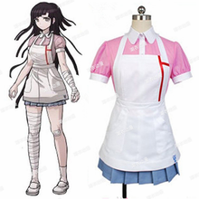 Danganronpa Dangan Ronpa 2 Mikan Tsumiki Top + Skirt + Apron Dress Carnival Cosplay Costume Halloween / Long Dark Purple Wig 2024 - buy cheap