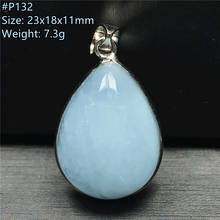 Natural Ocean Blue Aquamarine Pendant For Women Man Crystal Healing Love Luck Gift Water Drop Beads Silver Stone Jewelry AAAAA 2024 - buy cheap