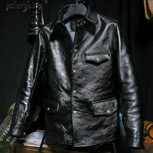 YOLANFAIRY 100% Genuine Leather Jacket Men Vintage Horsehide Coat Spring Autumn High Quality Mens Jackets 2021 Chaquetas Hombre 2024 - buy cheap