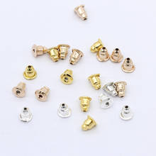 Gold silver Metal Ear Post Nuts Stoppers Earring Backs Safety Bullet Stopper Jewelry Accessories DIY Parts Ear Plugging Cap 2024 - buy cheap