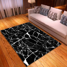 Alfombra moderna de mármol 3D para sala de estar, alfombra grande antideslizante para el hogar, decoración de dormitorio, alfombrillas para cabecera 2024 - compra barato