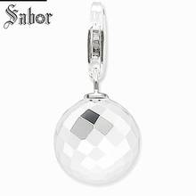 thomas Crystal Ball Charm, gifts Jewelry For Women,2020 Gift Silver color plated Fit jewellery charms 2024 - buy cheap