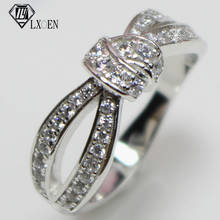 LXOEN Female Bowknot Korean Ring Women Love Wedding Engagement Ring Unique Silver Color Zirconia Wedding Finger Ring 2024 - buy cheap