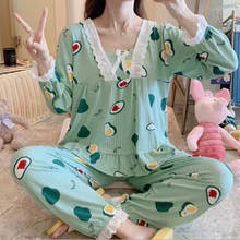 Cute cartoon sleepwear set long sleeve trousers pajamas for women casual plaid pijama suit sweet autumn winter pyjamas womens 2024 - buy cheap