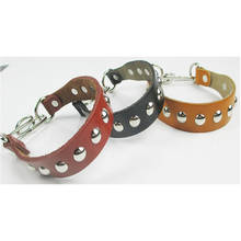 Galgo italiano colar de couro greyhound/whippet laranja especial acessórios coleira de cão cão acessórios do cão 2024 - compre barato