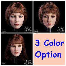 In Stock Female Head Sculpt Carved Lin With Brown Eyes Short/Long Hair for 12'' Suntan PHICENS TBLeague Action Figure Doll Body 2024 - buy cheap