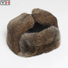 100% Real Rabbit Fur Hats New Winter Women Genuine Rabbit Fur Cap Female Warm Natural Real Rabbit Fur Hat Fashion Fur Caps 2024 - buy cheap