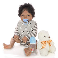 Npkdoll-boneca baby reborn, boneca realista de silicone, pele negra, brinquedo para crianças 2024 - compre barato