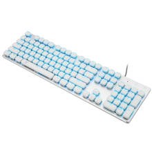 OA-Teclado mecánico de cristal de perfil bajo, accesorio con 9 modos de retroiluminación, resistente al agua, ligero, para juegos, luz azul, 104 teclas 2024 - compra barato