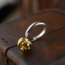 FNJ 925 anillo de plata Rosa Original S925 anillos de plata esterlina para mujer joyería ajustable tamaño de EE. UU. Color dorado Vintage 2024 - compra barato