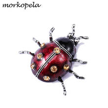 Morkopela Ladybugs Enamel Pin Vintage Rhinestone Insect Brooch JewelryMetal Brooches For Women Men Banquet Party Clothes Pins 2024 - buy cheap