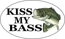 Kiss my bass peixe adesivo de carro decalque para vara de pesca, adesivo para caminhão barco rv vida real caixa de equipamento, 12cm * 7cm 2024 - compre barato