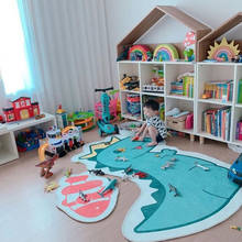 Bebê infantil dinossauros forma jogar tapete quebra-cabeça quarto das crianças dos desenhos animados animais quadrados tapete quarto bonito do bebê recém-nascido crawl 2024 - compre barato