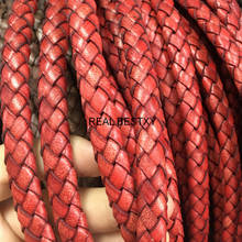 Pulseira de corda de couro genuíno, acessório para fazer joias corda trançada plana com 5 lâmpadas (11x6.5mm) 2024 - compre barato