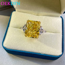 Oekdfn 100% 925 anel de prata esterlina criado alto carbono broca casamento noivado diamantes anéis luxo aniversário jóias presente 2024 - compre barato