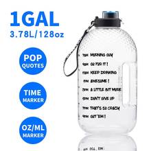 3.78L PETG портативная большая бутылка для воды 1 галлон спортивный кувшин для воды с временным маркером для кемпинга на открытом воздухе 2024 - купить недорого