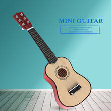 Портативная мини-гитара, 21 дюйм, 6 струн, детское укулеле для начинающих, легкий портативный музыкальный элемент 2024 - купить недорого
