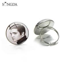 SONGDA Famous Rock Star Rings Hand Craft Glass Photo Cabochon Adjustable Size Rings Men or Women Finger Decorative Jewelry Gifts 2024 - buy cheap