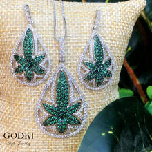 GODKI Luxury Flowers Cubic Zircon Indian Necklace Earring Jewelry Sets For Women Wedding Indian Dubai Bridal Jewelry Sets 2024 - buy cheap