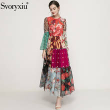 Vestido maxi para festa svyu, longo, feminino, de verão, com estampa floral, da moda 2024 - compre barato