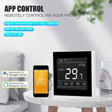 Termostato elétrico programável smart wi-fi, controle de temperatura com tela led, controle remoto touchscreen 2024 - compre barato