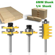 3pcs 6mm 1/4inch Shank Tongue & Groove T-Slot Milling Cutter  Joint Assemble Router Bits  for Wood Woodwork Cutting Tools 2024 - buy cheap