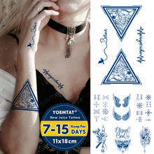 Водостойкая Временная тату-наклейка Juice стойкая, треугольный цветок, Крыло ангела, буква, флэш-тату, тотем, боди-арт, искусственная татуировка для мужчин 2024 - купить недорого