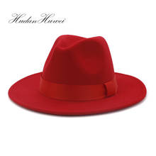 2020 New Fashion Woolen Hat Gentleman Fedora Hat Flat Brim Broad-Brimmed Hat Jazz Church Holiday Travel Caps 2024 - buy cheap