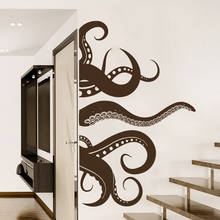 Tentáculos de mar profundo para decoración del hogar, pegatinas de vinilo con diseño de pulpo, para murales de puerta de baño, A625 2024 - compra barato