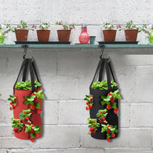 Bolsas colgantes de cultivo para plantación de fresas con asas, contenedor para invernadero de patatas y verduras, almacenamiento para macetas de jardín, D30 2024 - compra barato