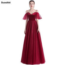 Suosikki Appliques Beaded Long Evening Dress Off the Shoulder Elegant Evening Party Dress 2024 - buy cheap