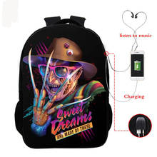 USB Horrorible Killers Backpack Horror Movie Character Printed Teenager Boys Girls School Bag Children Schoolbag Student Bookbag 2024 - buy cheap