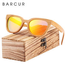 BARCUR Bamboo Sunglasses Wood ladies sun glasses oculos de sol with Wooden box Free 2024 - buy cheap