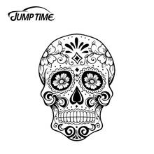 Jump Time 13 x8.9cm For Black White Sugar Skull Car Stickers Waterproof Laotop Decal Windshield Surfboard Cartoon Vinyl Car Wrap 2024 - buy cheap