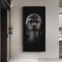 Black Woman With Silver JewelryCanvas Paintings Wall Art Pictures African Art Posters And Prints for Modern Home Decor 2024 - buy cheap