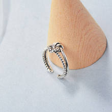 Boêmio vintage prata cor arco anéis para mulheres jóias de indicação ajustável dedo anel meninas presentes 2024 - compre barato
