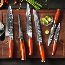 Yarenh faca de cozinha define 73 camadas aço damasco chef sushi pão desossa aparas corte utilitário facas dalbergia punho madeira 2024 - compre barato