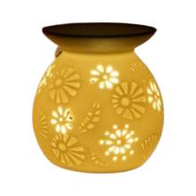 Queimador de aroma de cerâmica, queimador de óleo essencial, fornalha, lâmpadas de óleo, luz noturna, padrão de flor, decoração de casa 2024 - compre barato