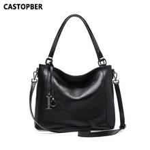Women's Large Cow Genuine Leather Shoulder Bags Female European And American Style Tote Handbags With Compartment High Quality 2024 - buy cheap