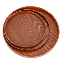 Bandeja redonda de madera Natural para servir té, plato de madera de bambú Rectangular 2024 - compra barato
