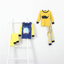 Детский костюм модная одежда для маленьких мальчиков Комплекты из 100% хлопка с длинными рукавами и штанов, 2 предмета, одежда для детей от 12 месяцев до 10 лет 2024 - купить недорого